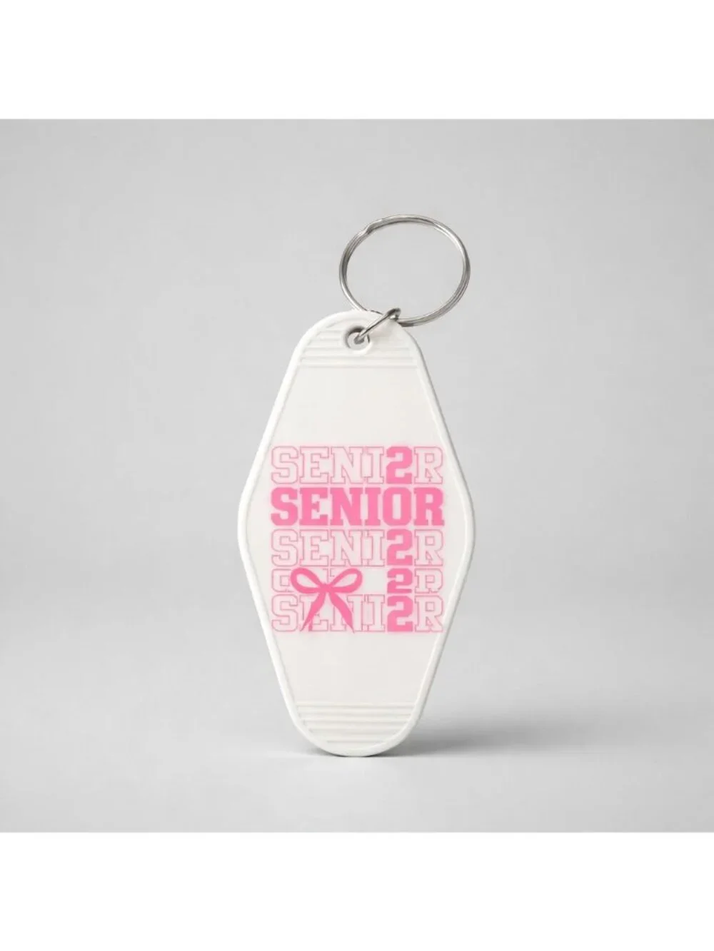 Graduation Year 2026 Pink & White Retro Motel Keychain